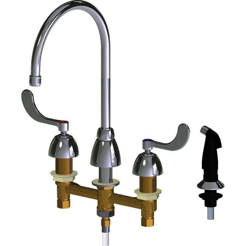 Chicago Faucets Kitchen Sink Faucet W/Spray 200-AGN8AE3-317VAB