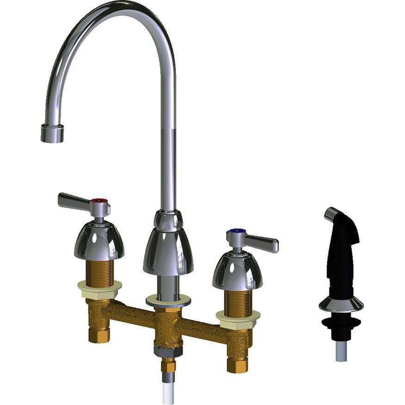 Chicago Faucets Kitchen Sink Faucet W/Spray 200-AGN8AE3VPCABCP