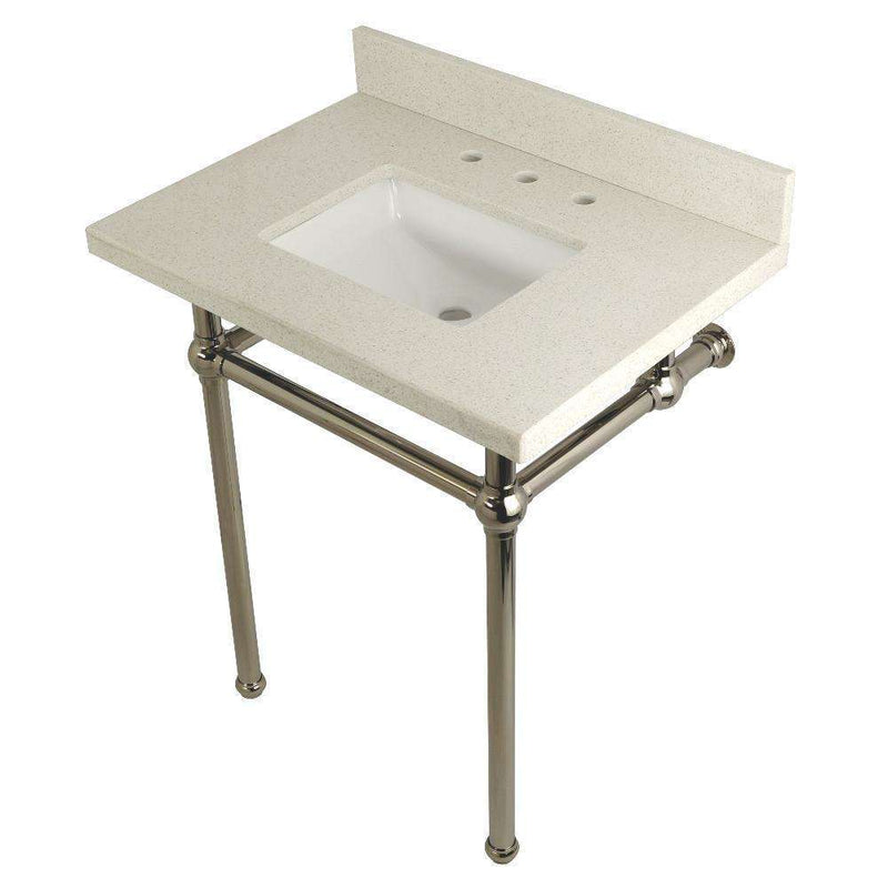 Kingston Brass KVPB30WQBSQ6 30X22 White Quartz Vanity with