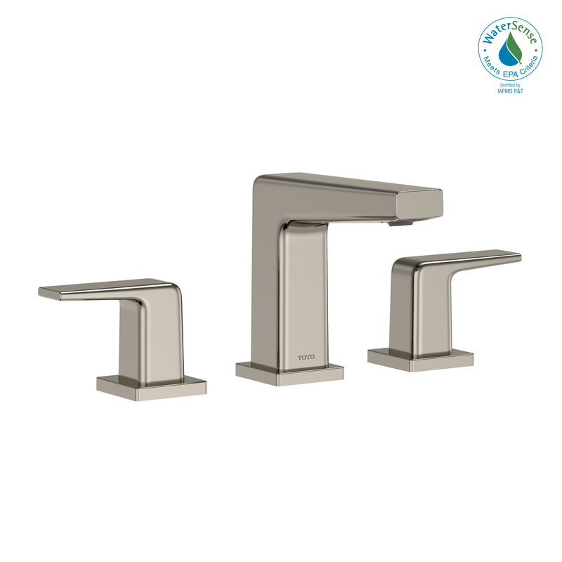 TOTO GB 1.2 GPM Two Handle Widespread Bathroom Sink Faucet, Polished Nickel TLG10201U