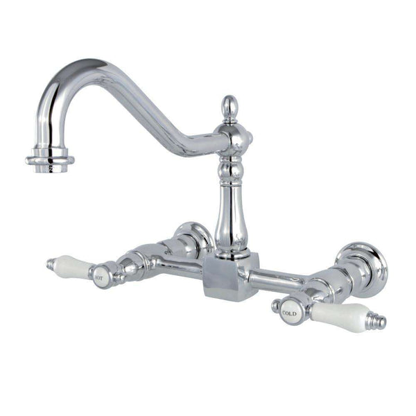 Kingston KS1241BPL 8" Centerset Wall Mount Kitchen Faucet