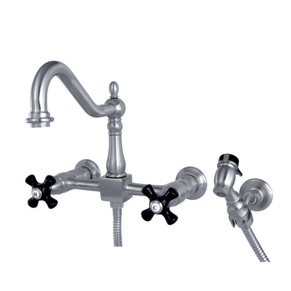 Kingston KS1248PKXBS Duchess 8 in. Wall Mount Kitchen Faucet