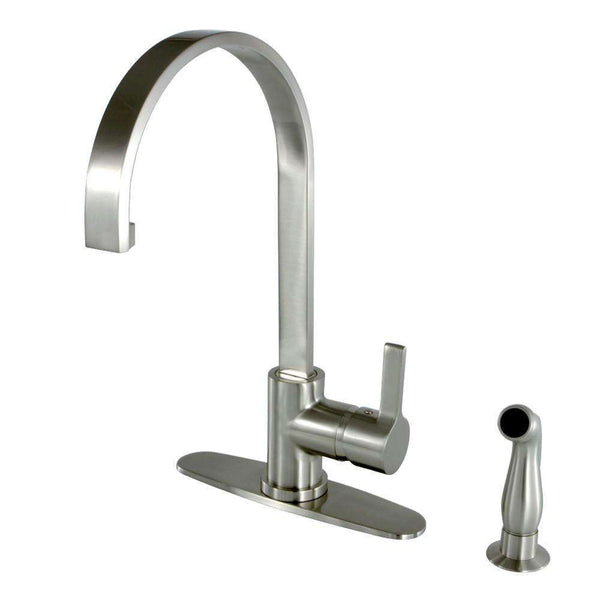 Kingston Brass LS8718CTLSP Sg-Hnd Kitchen Faucet W/ Side Sp