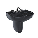 TOTO Supreme Oval Wall-Mount Bathroom Sink and Shroud for 4 Inch Center Faucets, Ebony LHT241.4