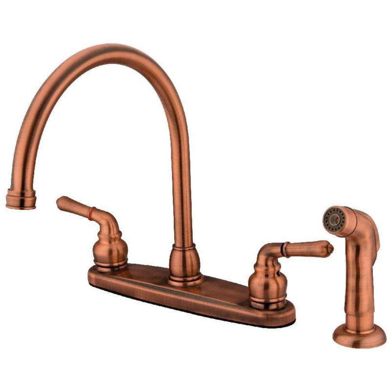 Kingston KB796SP 8" Centerset Kitchen Faucet Copper