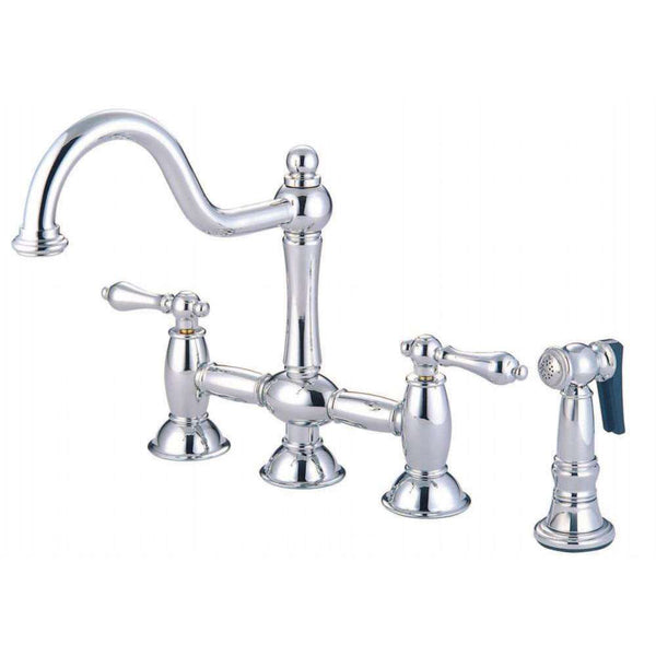 Kingston KS3791ALBS Restoration Kitchen Bridge Faucet W/ Sp