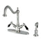 Kingston KS1238PKLBS 8" Centerset Deck Mount Kitchen Faucet