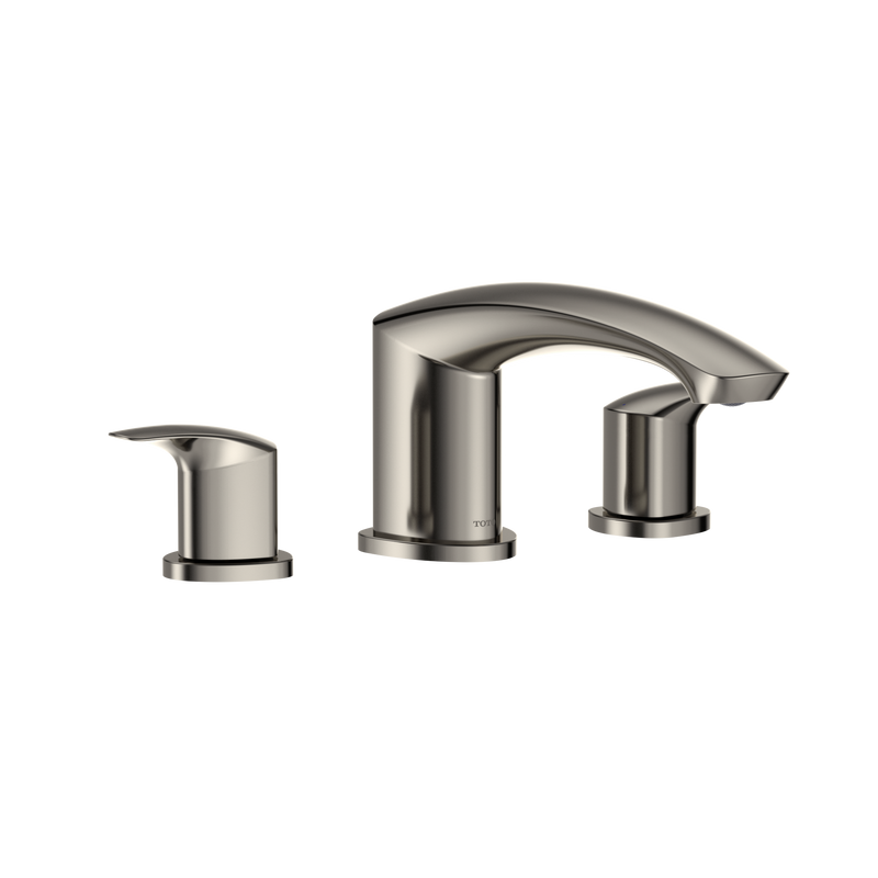 TOTO GM Two-Handle Deck-Mount Roman Tub Filler Trim, Polished Nickel TBG09201U