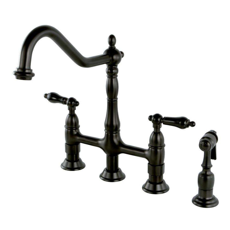 Kingston KS1275PKLBS Duchess Bridge Kitchen Faucet W/ Sp