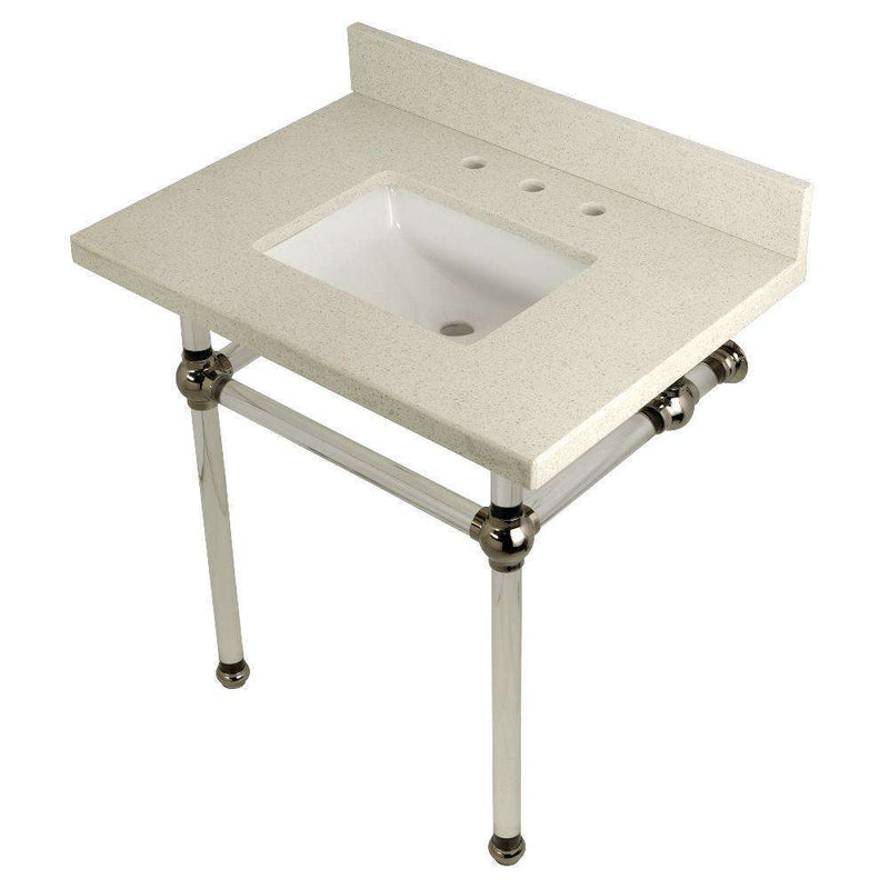 Kingston Brass KVPB3030WQASQ6 30X22 White Quartz Vanity with