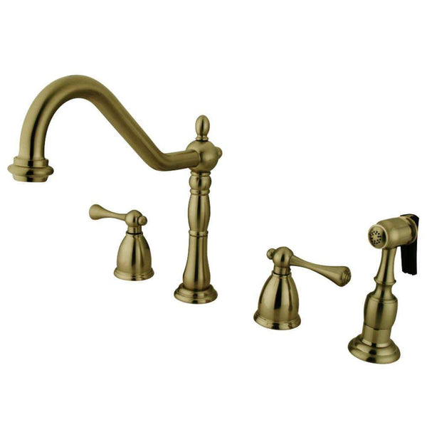 Kingston Brass KB1793BLBS Wsp Kitchen Faucet, Antique Brass