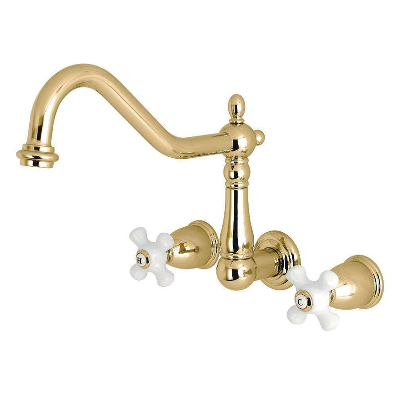 Kingston Brass KS1282PX Wall Mount Kitchen Faucet Brass