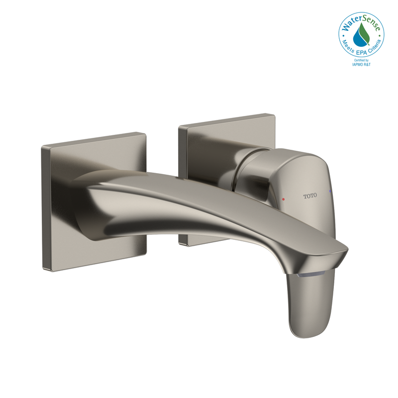 TOTO GM 1.2 GPM Wall-Mount Single-Handle Bathroom Faucet with COMFORT GLIDE Technology, Polished Nickel TLG09307U