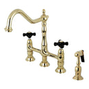 Kingston KS1272PKXBS Duchess 8 in. Bridge Kitchen Faucet W/