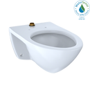 TOTO Elongated Wall-Mounted Flushometer Toilet Bowl with Top Spud and CeFiONtect, Cotton White CT708UG