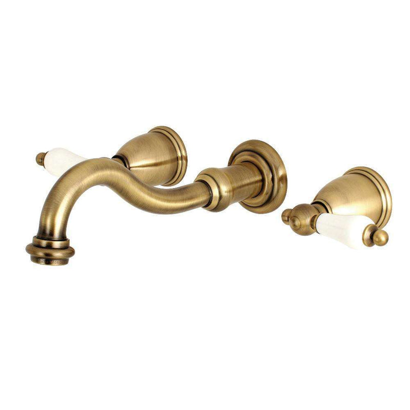 Kingston KS3123PL Vt 2-Hnd Wall Mount Bath Faucet, Antique