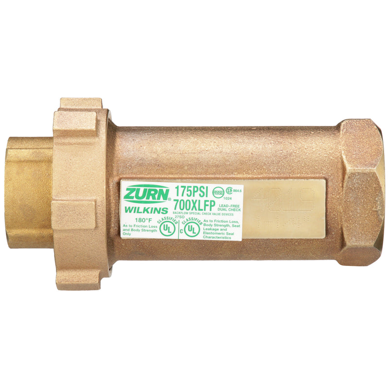 Zurn 1-1/4" X 1-1/4" 700XLFP High Capacity Dual Check Valve 114UFX114F-700XLFP