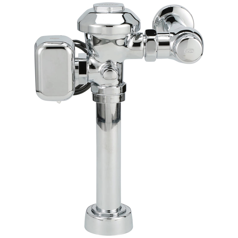 Zurn AquaVantage AV Exposed Hardwired Sensor Diaphragm Flush Valve with High Efficiency 1.28 GPF, 11-1/2" Rough-In, 1-1/2" Top Spud, Manual Override Button, and In-Wall Sensor in Chrome ZEMS6000AV-HET-MOB