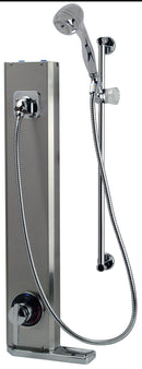 Zurn Aqua-Panel Institutional Stainless Steel Hand Wall Shower with 24" Mounting Bar, 60" Metal Hose, Cop/ Tubing Z7500-HW