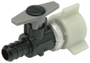 Zurn Crimp QickPort Polymer Ball Valve â 1/2" Barb x 1/2" FPT Plastic Swivel Nut QPBV3X