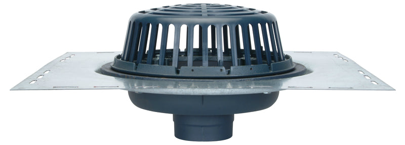 Zurn Z100 15" Dia Roof Drain, 4" No-Hub, with Poly-Dome, and Top-Set Deck Plate Z100-4NH-DP