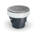 Zurn EZ PVC Slab on Grade Floor Drain, 6" Round Nickel Bronze Strainer, with 3" x 4" Bottom Outlet EZ-PV3-R6