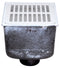 Zurn Z1910 8" x 8" x 6" Square Cast Iron Acid Resisting Enamel Floor Sink with 3" Neo Loc Outlet and Full Grate Z1910-3NL