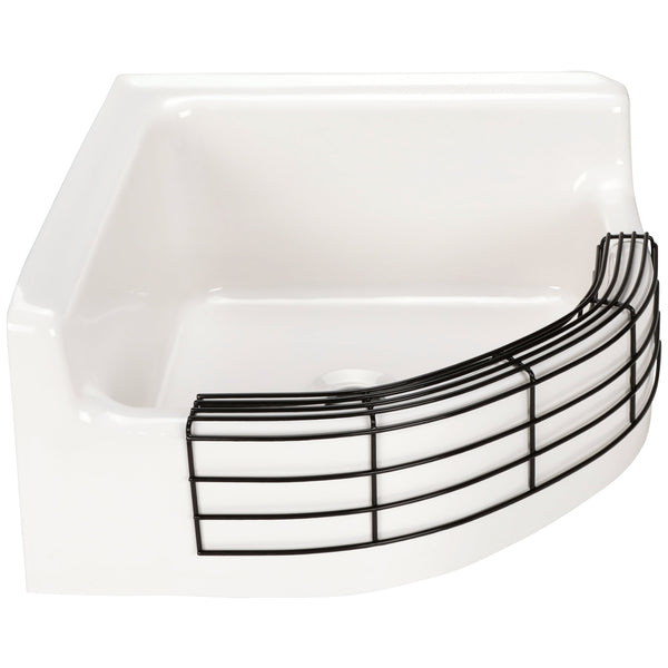 Zurn 28x28 Floor Sink, 8 Front, Channeled Bottom, White Enameled Cast Iron Z5850