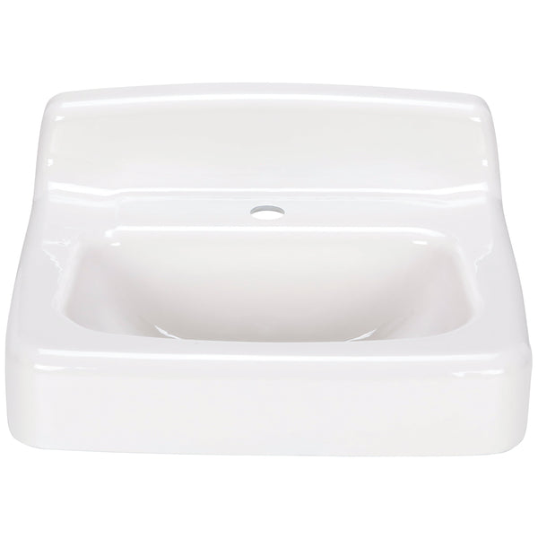 Zurn 20x18 Wall-Mount Cast Iron Sink/Lavatory, Single Hole, White Enameled Cast Iron Z5841