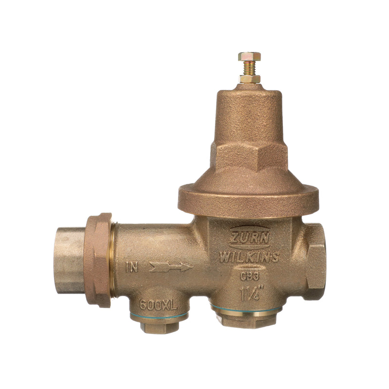 Zurn 1-1/4" 600XL Pressure Reducing Valve with spring range from 10 PSI to 125 PSI, factory set at 50 PSI 114-600XLHR