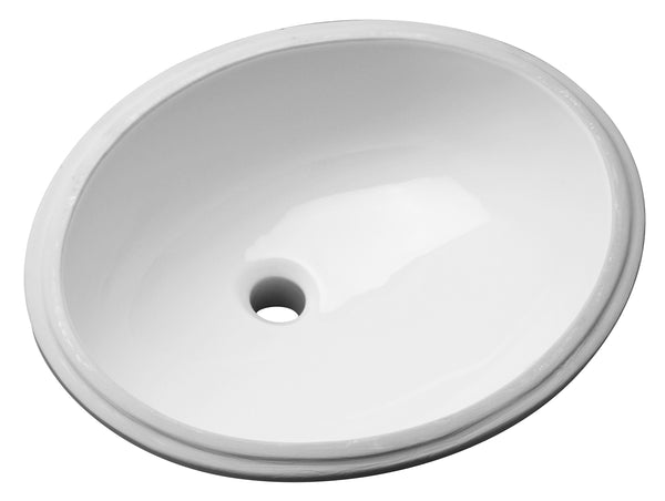 Zurn 19x16 Oval Rimless Undermount Lavatory, White Vitreous China Z5220