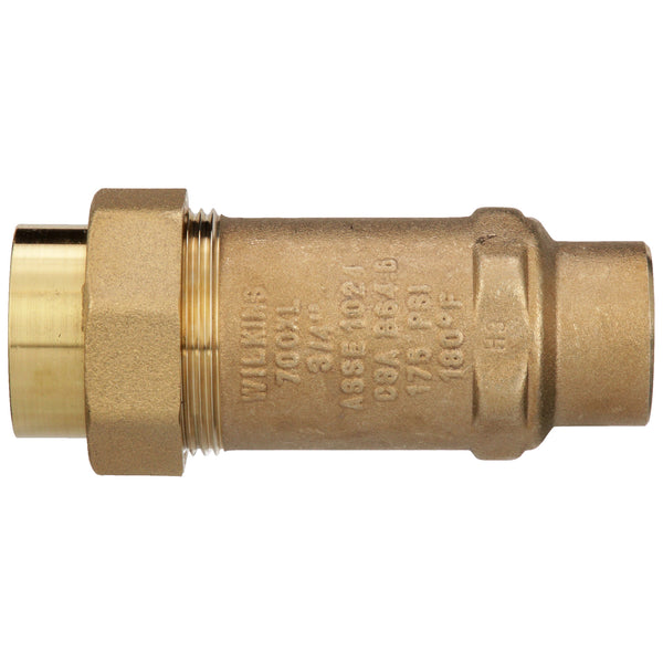 Zurn 700XL Dual Check Valve with 1" female union inlet x 3/4" female outlet 1UFMX34F-700XL