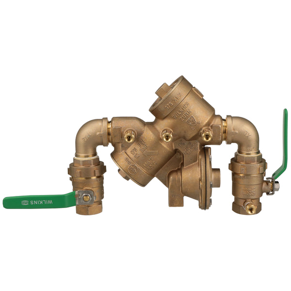 Zurn 1-1/2" 975XL2 Reduced Pressure Principle Backflow Preventer with street elbows and union ball Valves 112-975XL2SEU