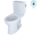 TOTO Drake II 1G Two-Piece Elongated 1.0 GPF Universal Height Toilet with CeFiONtect and Right-Hand Trip Lever, Cotton White CST454CUFRG