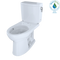 TOTO Drake II 1G Two-Piece Elongated 1.0 GPF Universal Height Toilet with CeFiONtect and Right-Hand Trip Lever, Cotton White CST454CUFRG#01