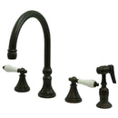 Kingston Brass KS2795PLBS Widespread Kitchen Faucet Bronze