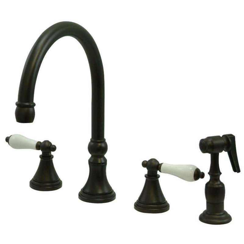 Kingston Brass KS2795PLBS Widespread Kitchen Faucet Bronze