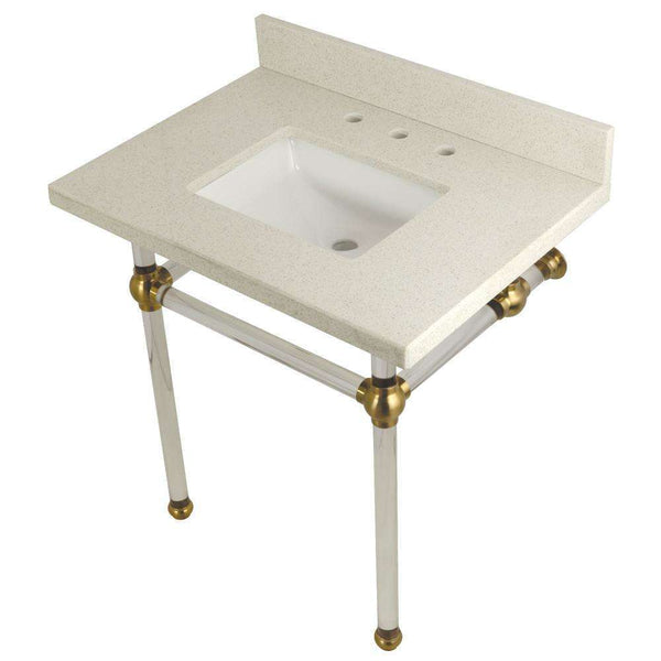 Kingston Brass KVPB3030WQASQ7 30X22 White Quartz Vanity with