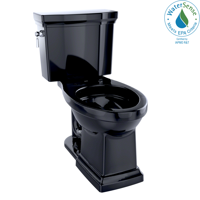 TOTO Promenade II Two-Piece Elongated 1.28 GPF Universal Height Toilet, Ebony CST404CEFG