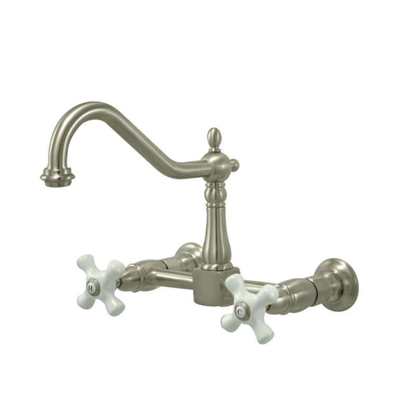 Kingston KS1248PX Heritage 8 in. Wall Mount Kitchen Faucet