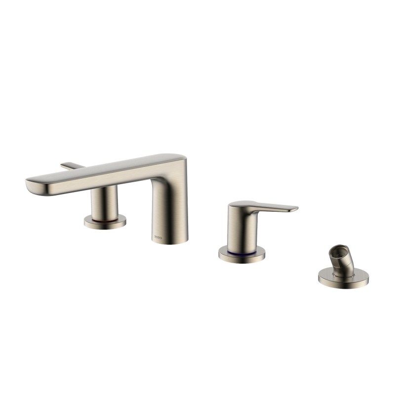 TOTO GS Four-hole Deck-Mount Roman Tub Filler Trim with Handshower, Brushed Nickel TBG03202U