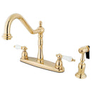 Kingston Brass KB1752PLBS Centerset Kitchen Faucet Brass