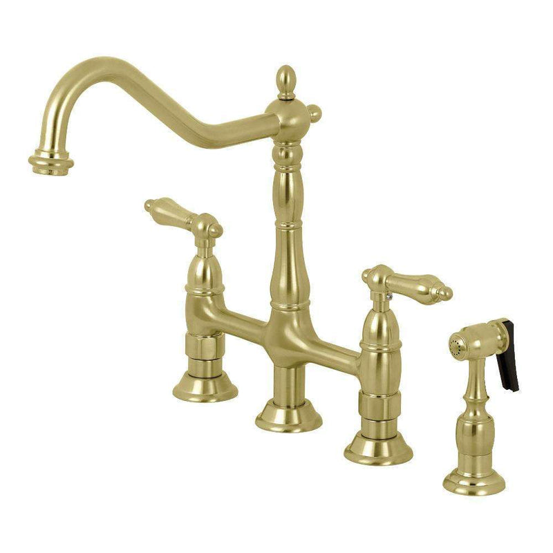 Kingston KS1277ALBS Heritage 8 in. Bridge Kitchen Faucet W/