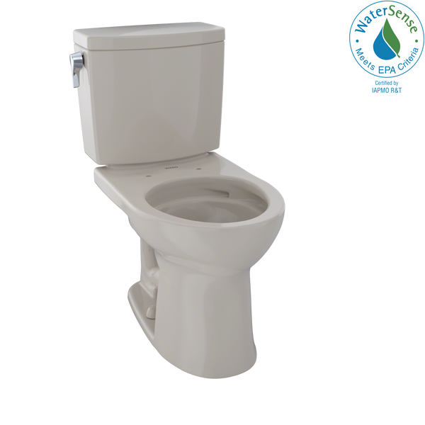 TOTO Drake II 1G Two-Piece Round 1.0 GPF Universal Height Toilet with CeFiONtect, Bone CST453CUFG#03