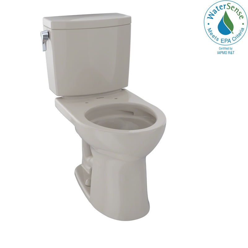 TOTO Drake II 1G Two-Piece Round 1.0 GPF Universal Height Toilet with CeFiONtect, Bone CST453CUFG