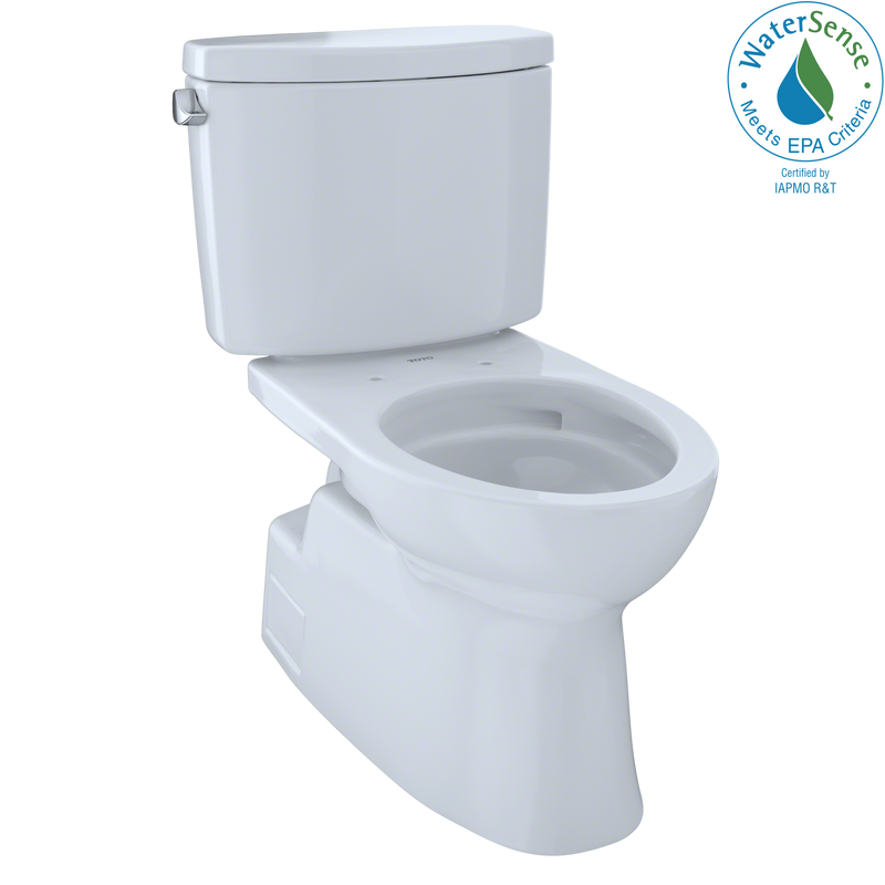 TOTO Vespin II Two-Piece Elongated 1.28 GPF Universal Height Skirted Design Toilet with CeFiONtect, Cotton White CST474CEFG