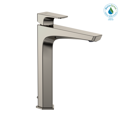 TOTO GE 1.2 GPM Single Handle Vessel Bathroom Sink Faucet with COMFORT GLIDE Technology, Polished Nickel TLG7305U#PN