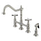 Kingston KS1278BEXBS 8" Centerset Kitchen Faucet W/ Sp