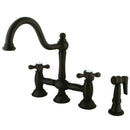 Kingston KS3795AXBS Restoration Kitchen Bridge Faucet W/ Sp