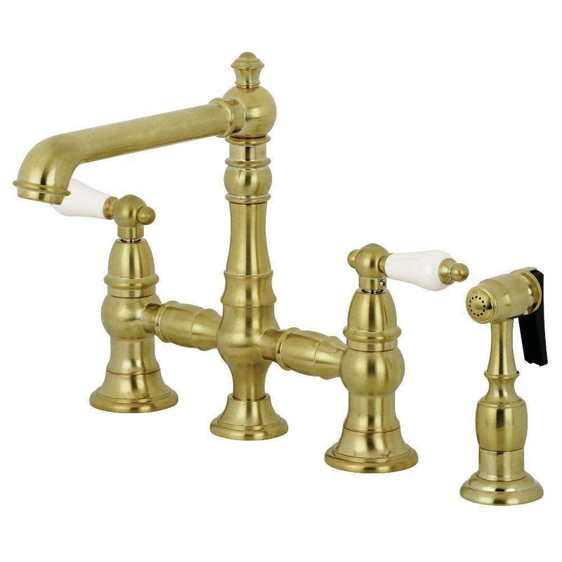 Kingston KS7277PLBS English Country 8" Bridge Kitchen Faucet